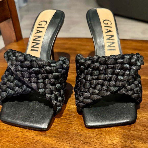 Gianni Bini Black Braided Heels - Picture 3 of 5